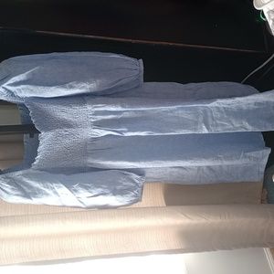 J. Crew Smocked Blue Dress